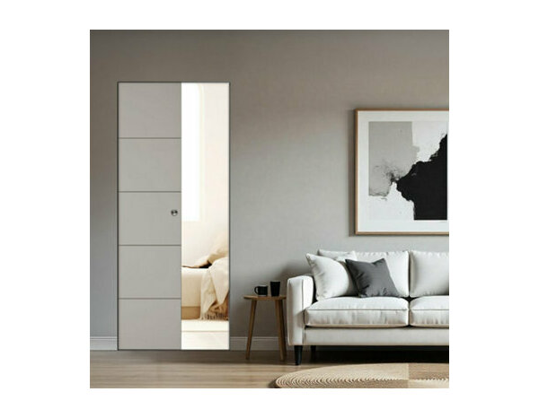 Porte coulissante prépeint MDF/epicéa 83 cm SLOT - Brico Dépôt