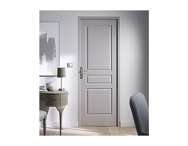Bloc porte intérieur 3 panneaux blanc 83 cm poussant droit - Brico Dépôt