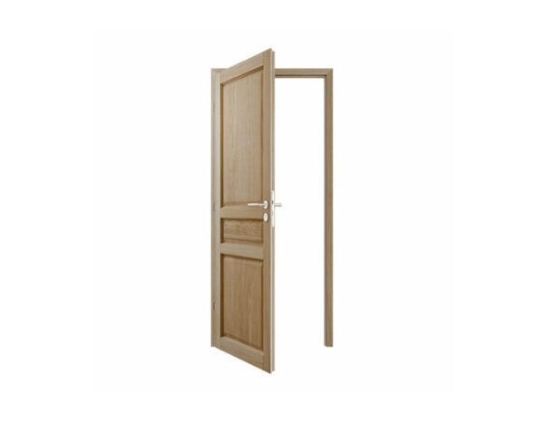 Bloc porte intérieur 3 panneaux effet chêne naturel 73 cm poussant droit ORDESA - GEOM - Brico Dépôt