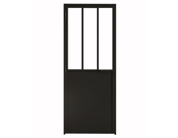 Bloc porte intérieur atelier noir semi-vitrée 83 cm gauche OPTIMUM - Brico Dépôt