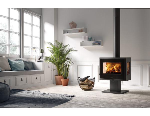 Poêle à bois ATLANTIC TRIVISON 8KW noir mat bûches 50 cm - Panadero - Brico Dépôt