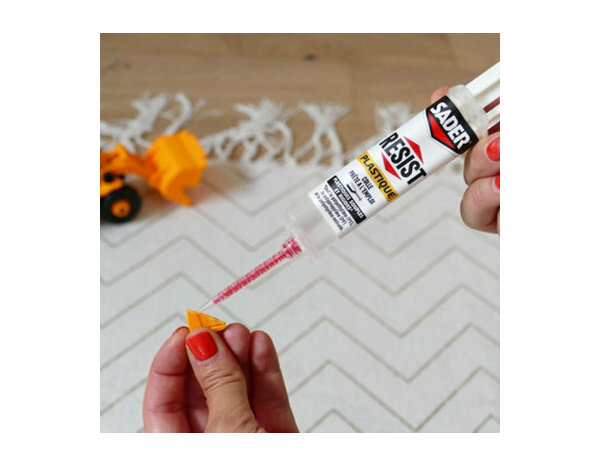 Colle réparation plastique transparente époxy bi-composant 10 g - Sader - Brico Dépôt