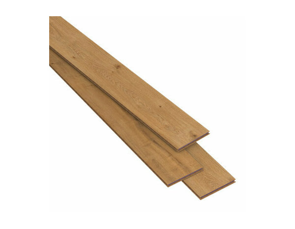 Sol stratifié à clipser 8 mm AC5 marron clair effet chêne naturel ADRIUS - 128,5x19,2 cm - Cooke and Lewis - Brico Dépôt