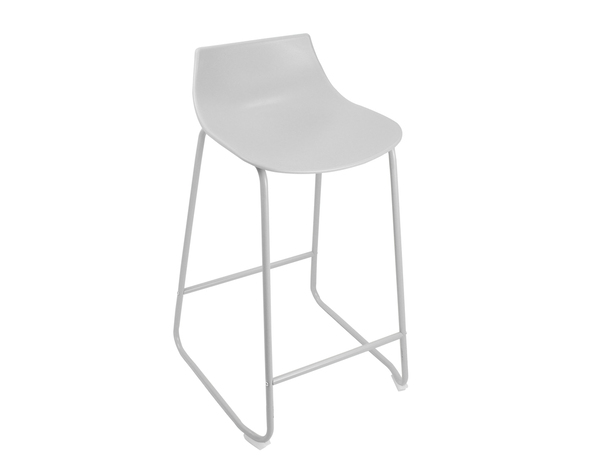 Tabouret de bar KUMO blanc assise polypropylène structure acier 48x51x84 cm - Brico Dépôt