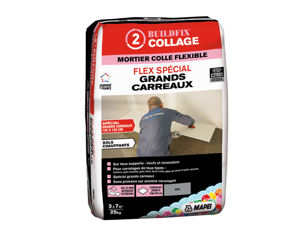 Mortier colle flexible spécial grands carreaux sols et murs - 25 kg - Mapei - Brico Dépôt