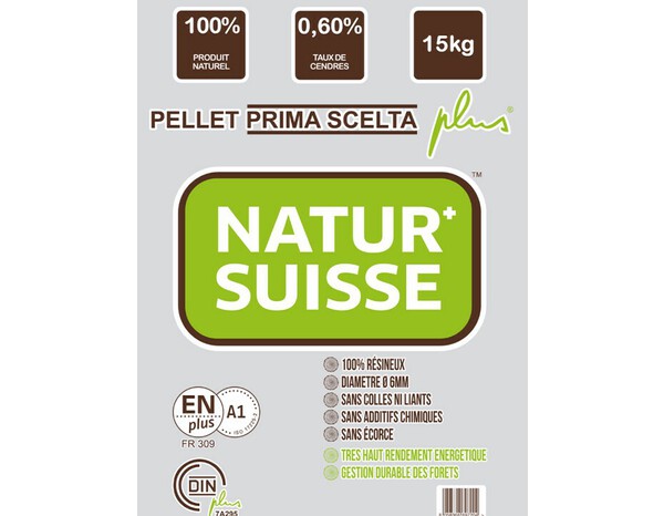 Granulés de bois DIN/EN Plus - Sac de 15 kg, taux d'humidité : ≤ 10% - Brico Dépôt