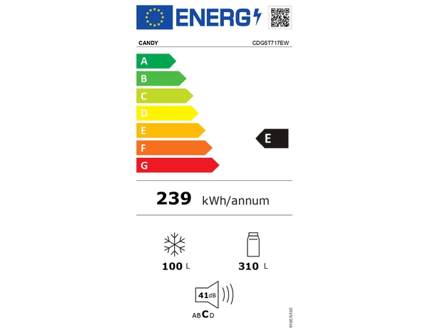 Réfrigérateur congélateur 410 L contrôle digital LED - 168 x 70 cm - Candy - Brico Dépôt