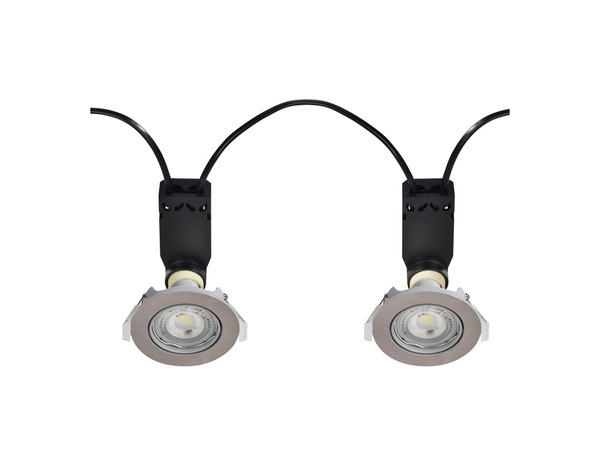 5 spots encastrables orientables D.85 mm, GU 10 nickel brossé 350 lm 4000 K - Brico Dépôt
