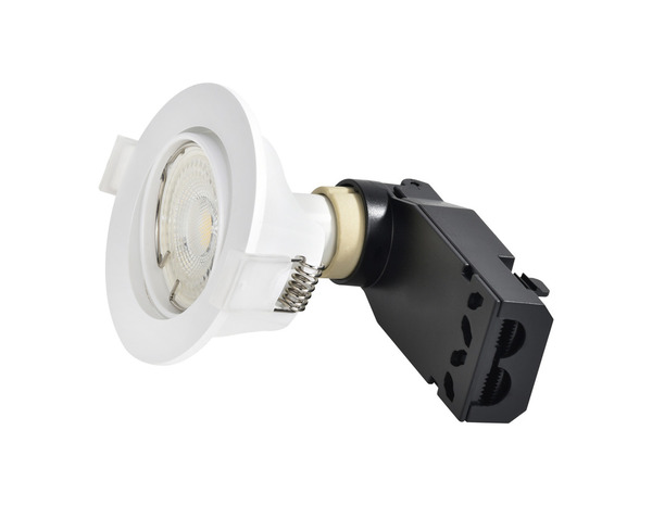 5 spots encastrables orientables D.85 mm, GU10 blanc 350 lm 4000 K - Brico Dépôt
