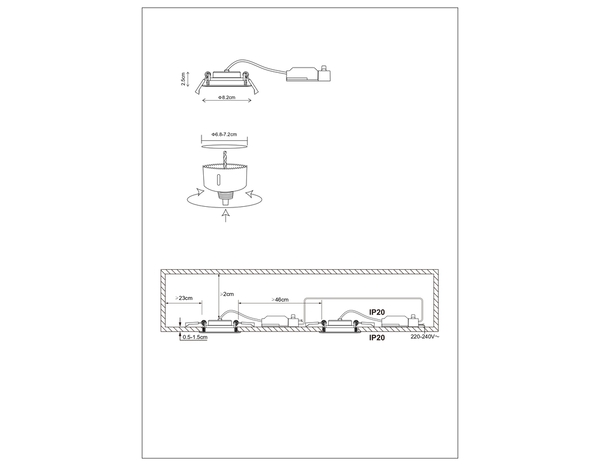 5 spots led encastrables orientables D. 8,2 cm blanc 345 lumens 4000 k - Brico Dépôt