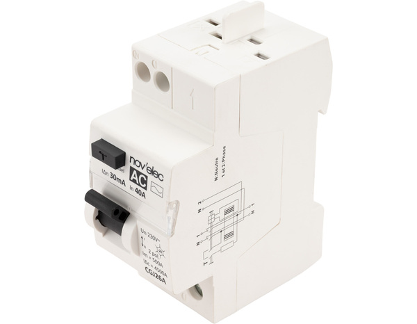 Interrupteur différentiel 30 mA 40A type AC blanc - Novelec - Brico Dépôt