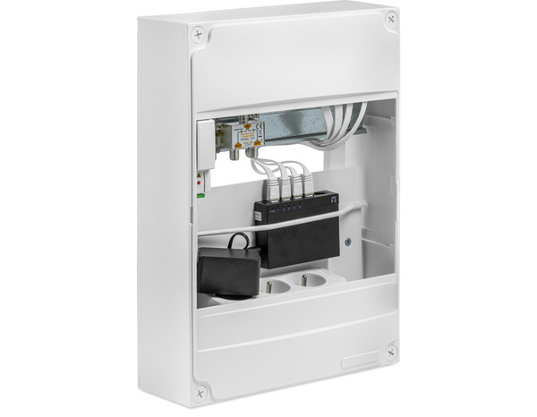 Coffret de communication avec switch 5 ports  grade 3 TV 2 rangées - Brico Dépôt