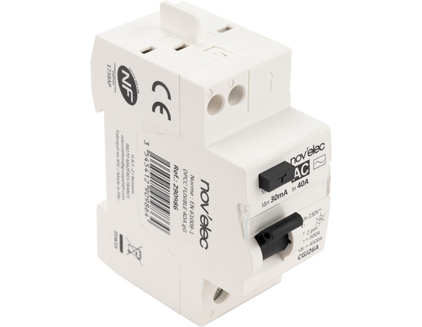 Interrupteur différentiel 30 mA 40A type AC blanc - Novelec - Brico Dépôt