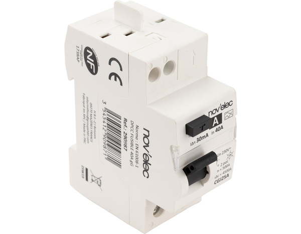 Interrupteur différentiel 30 mA 40A type A blanc - Novelec - Brico Dépôt