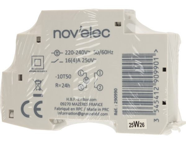 Horloge analogique journalière 24h - Novelec - Brico Dépôt