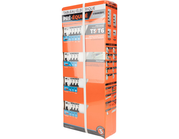 Tableau pré-équipé T6 4R 52 modules blanc - Novelec - Brico Dépôt