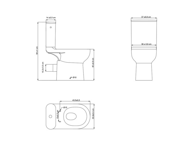 Pack wc a poser sureleve CALICIA sans bride et vortex sortie horizontale - Dim : h.84 x l.37 x p.63,5 cm - Cooke and Lewis - Brico Dépôt