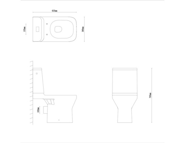Pack wc a poser IONAS sans bride et vortex sortie horizontale - Dim : h.79,5 x l.36 x p.63,5 cm - Cooke and Lewis - Brico Dépôt