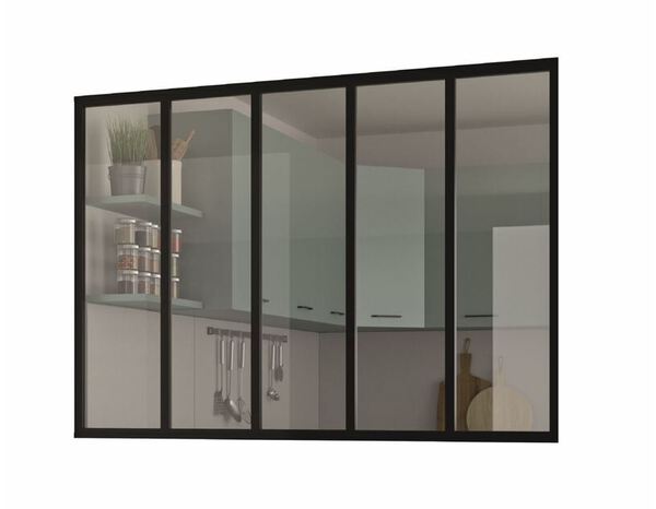 Vérrière intérieure aluminium 5 vitrages noir mat OPTIMUM - Brico Dépôt