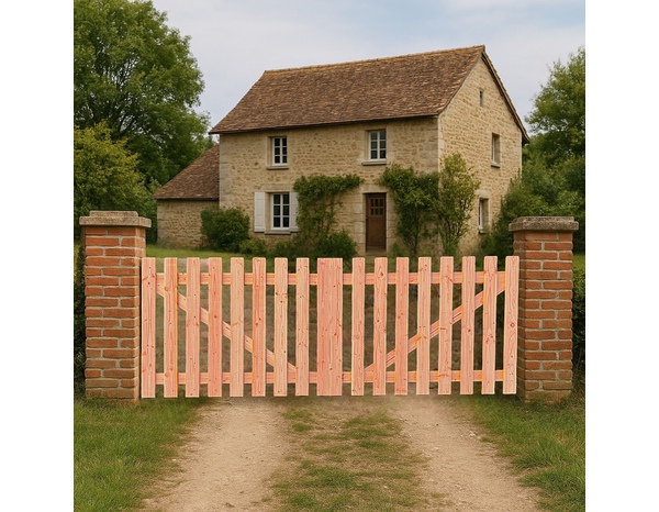 Portail bois Douglas en kit - L. 3 x H. 1,25 m - Brico Dépôt