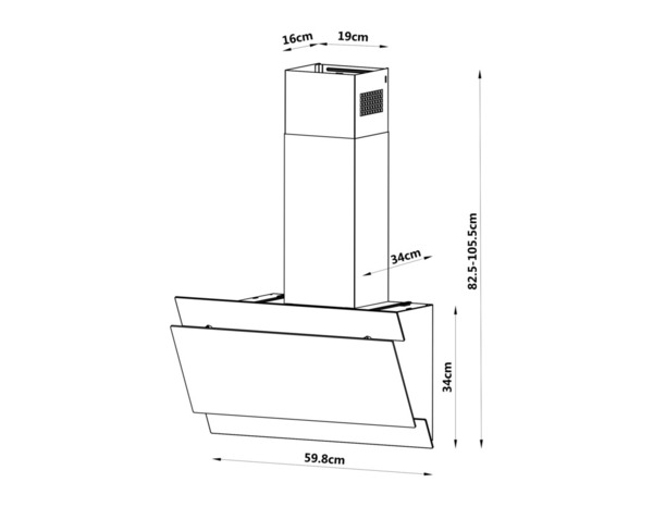 Hotte inclinée "Link" noire - 60 cm - Cooke and Lewis - Brico Dépôt