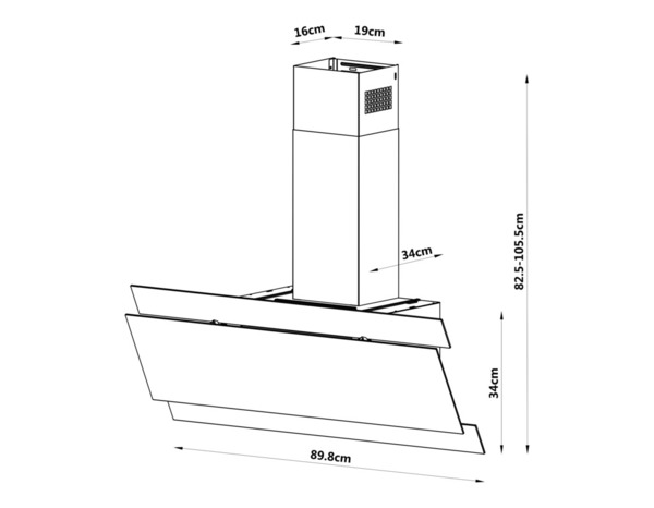 Hotte inclinée "Link" noire - 90 cm - Cooke and Lewis - Brico Dépôt