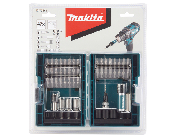 Coffret d'embouts de vissage 47 pcs - embouts, porte embout, douilles et fraise - Makita - Brico Dépôt