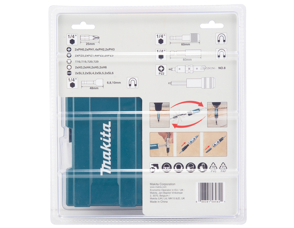 Coffret d'embouts de vissage 47 pcs - embouts, porte embout, douilles et fraise - Makita - Brico Dépôt