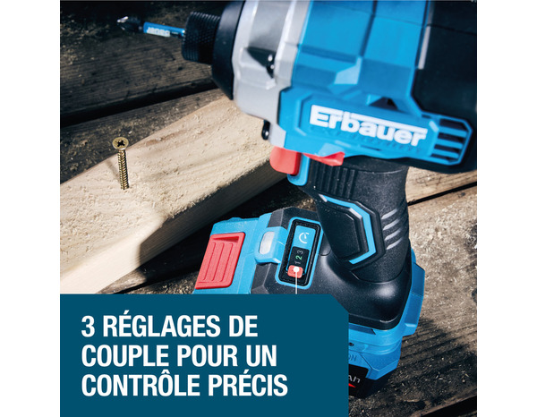 Visseuse à chocs 18V 220 Nm, compact avec éclairage LED - Erbauer - Brico Dépôt