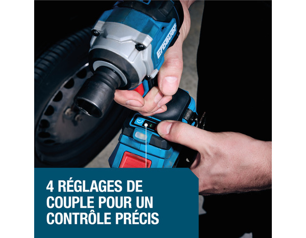 Clé à choc 18V, couple 380 Nm, compacte, LED - Erbauer - Brico Dépôt