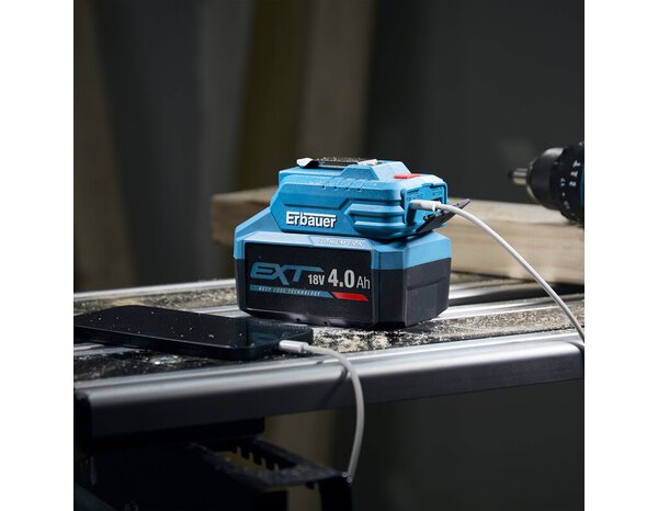Adaptateur chargeur 18V USB 55 W - Erbauer - Brico Dépôt