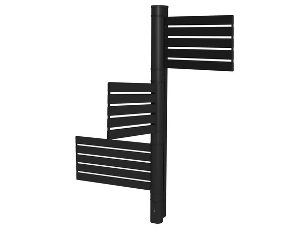 Sèche-serviettes pivotant noir 500 W aluminium thermostat lcd - 121 x 55 x 9 cm - Carrera - Brico Dépôt