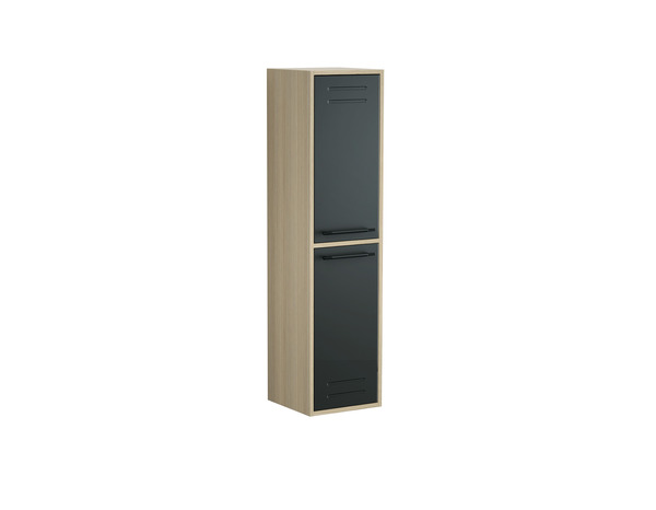 Colonne CUT bois noire laquée avec 2 portes et étagères réglables -  l30 x h120 x p30 cm - Brico Dépôt