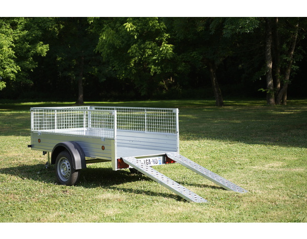 Remorque de 2,91m + rehausse+ antivol - 500 kg acier galvanisé 291 x 159 cm - Brico Dépôt