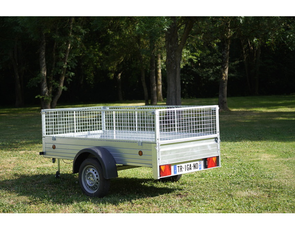 Remorque de 2,91m + rehausse+ antivol - 500 kg acier galvanisé 291 x 159 cm - Brico Dépôt