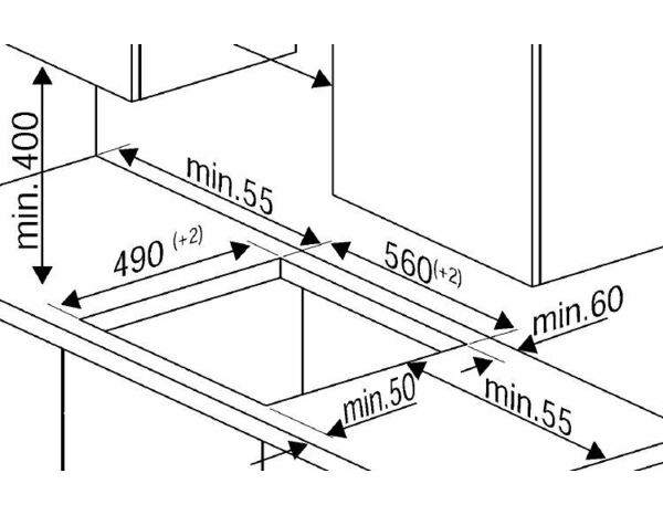 Plaque de cuisson à induction 4 foyers noir L.59x P.52 X H.5,2cm 7200w - Beko - Brico Dépôt