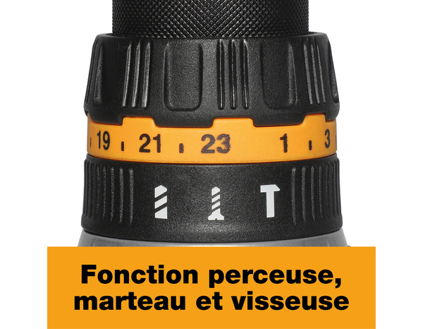 Perceuse visseuse à percussion sans fil 18V 65 Nm LED - Titan - Brico Dépôt