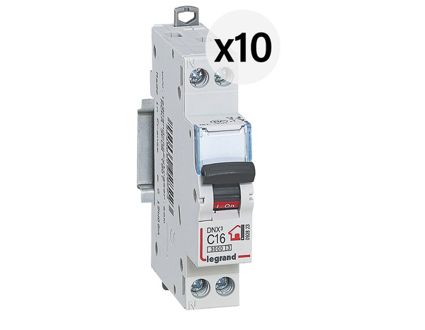 Lot 10 disjoncteurs, borne à vis 16A - Legrand - Brico Dépôt