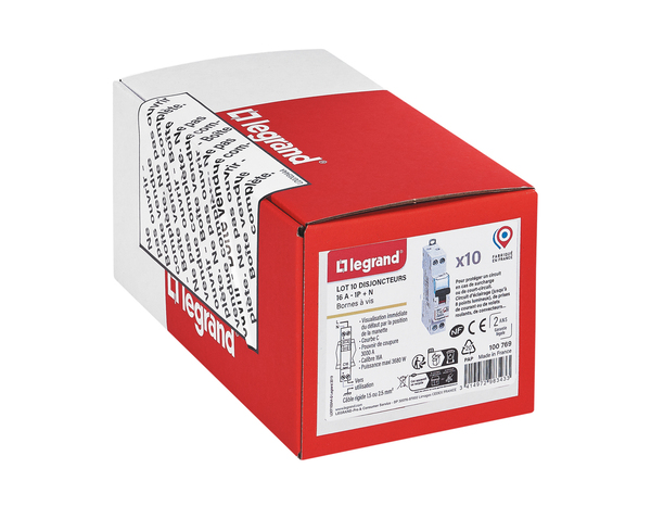 Lot 10 disjoncteurs, borne à vis 16A - Legrand - Brico Dépôt