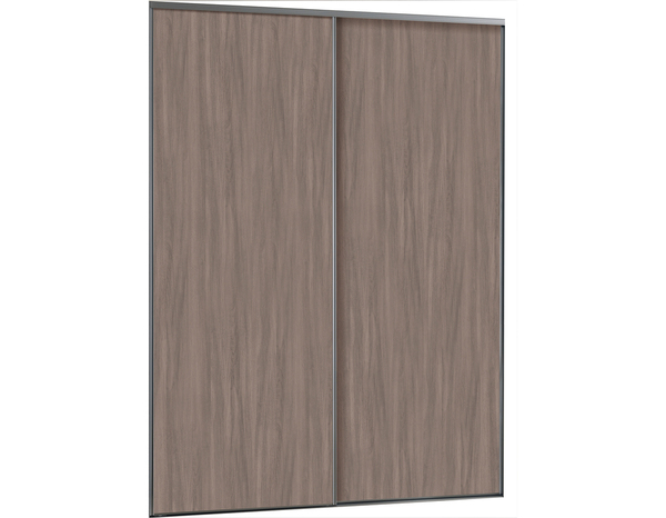 Lot de 2 portes de placard coulissantes décor chêne grisé H. 250 x L. 180 cm - Brico Dépôt