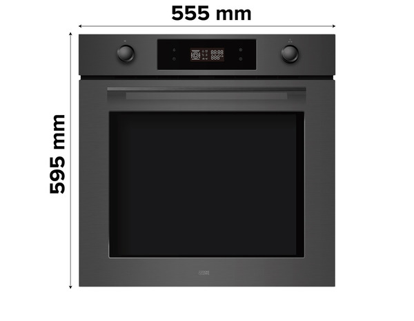 Four multifonction verre noir 70L - 59,5 x 59,5 x 55,5 cm - Cooke and Lewis - Brico Dépôt