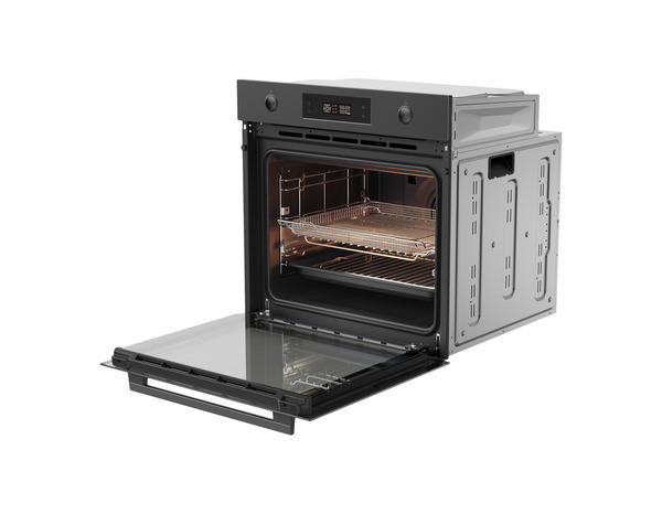 Four pyrolyse verre noir 70L -  59,5 x 59,5 x 55,5 cm - Cooke and Lewis - Brico Dépôt