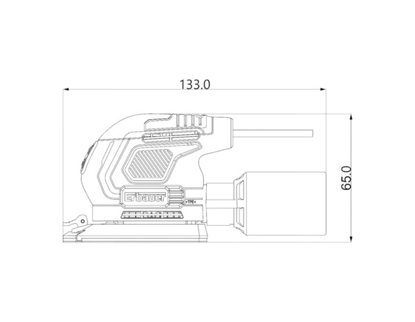 Ponceuse triangulaire 160W, plateau 14,7 x 14,7 x 10 cm - Erbauer - Brico Dépôt