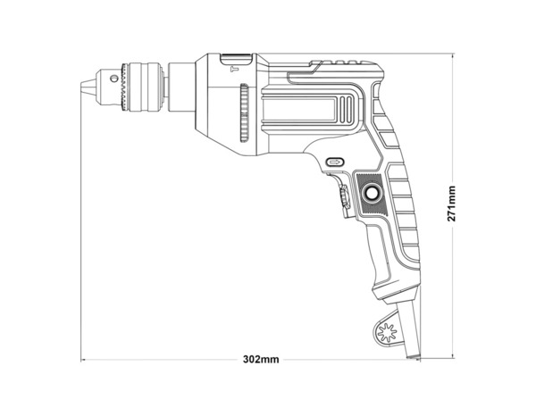 Perceuse à percussion filaire 600W, 230V mandrin 13 mm - Titan - Brico Dépôt