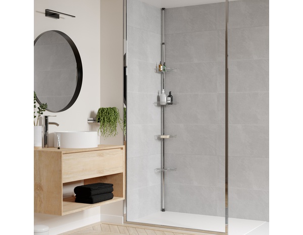 Étagère télescopique Broadway en métal chromé H. 150-250 cm - Brico Dépôt