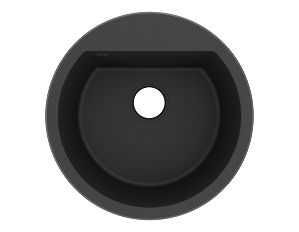 Evier quartz rond 1 bac noir enastré DREXLER ZYNXG80F - 51x51x19,4 cm - Cooke and Lewis - Brico Dépôt