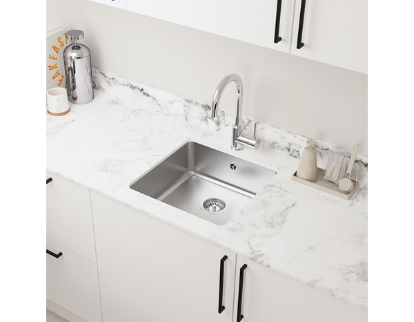 Evier inoxydable encastré gris ALMIRE - 44x44x20 cm - Cooke and Lewis - Brico Dépôt