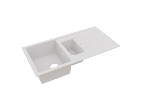 Evier résine, rectangulaire 1,5 bacs blanc encastré ISING BOWL - 100x50x21 cm - Cooke and Lewis - Brico Dépôt