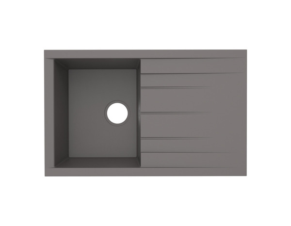 Evier résine, rectangulaire 1 bac gris encastré ISING - 80x50x21 cm - Cooke and Lewis - Brico Dépôt