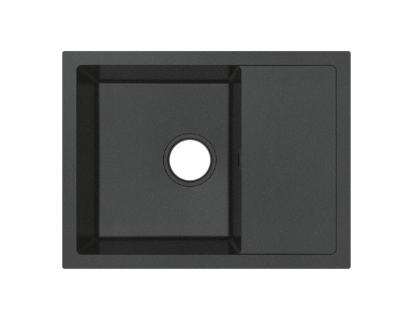 Evier quartz, rectangulaire 1 bac noir encastré 58x44x19,5 cm - Cooke and Lewis - Brico Dépôt